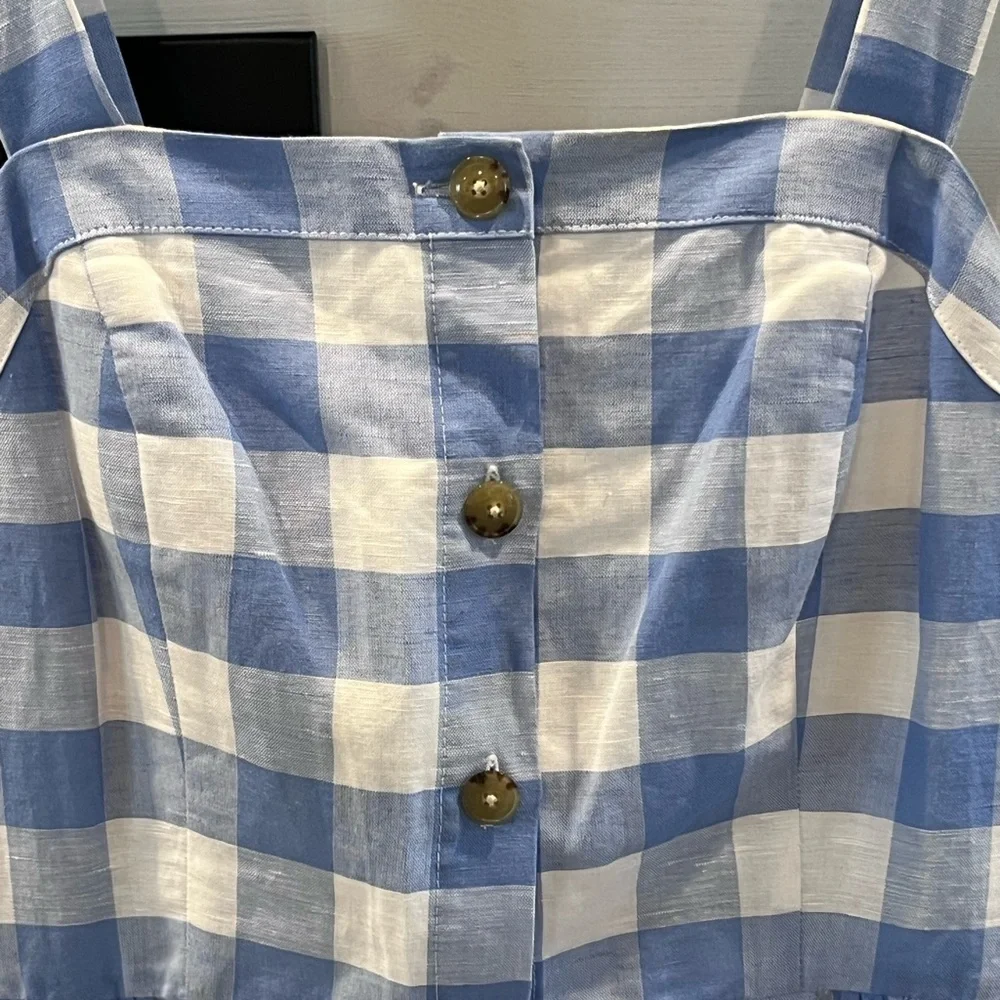 J. Crew Gingham Dress Blue size 0